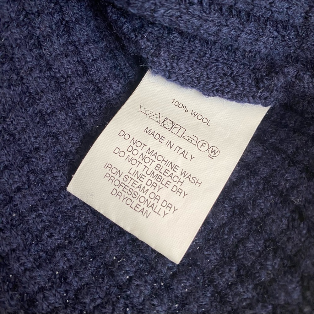 Engineered Garments Crew Neck Fisherman Sweater in Navy‎ Waffle - Picture 11 of 11